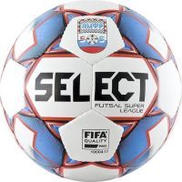 Мяч футзальный SELECT SUPER LEAGUE АМФР РФС FIFA SS18 850718-172 бел/син/крас, размер 4 